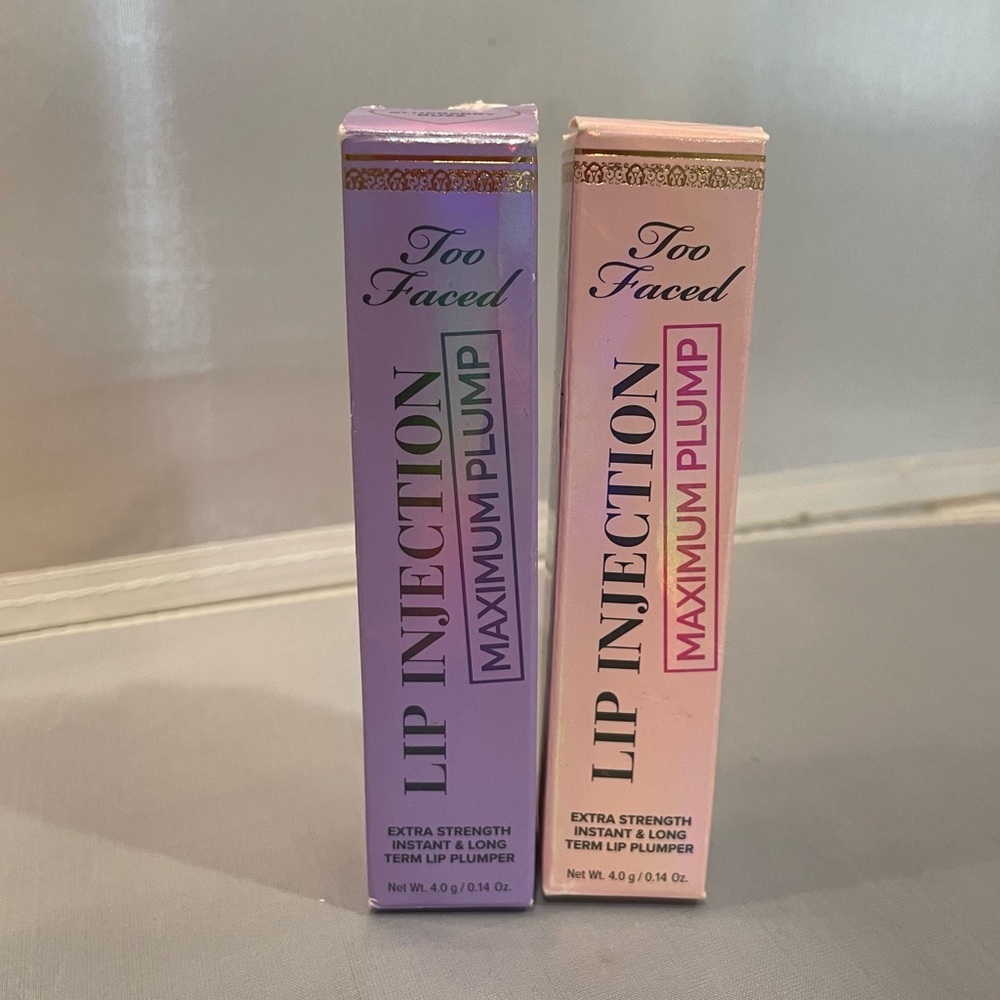 Lot 2 New Too Faced Lip Injection Maximum Plump Extra Strength Plumper Gloss $66